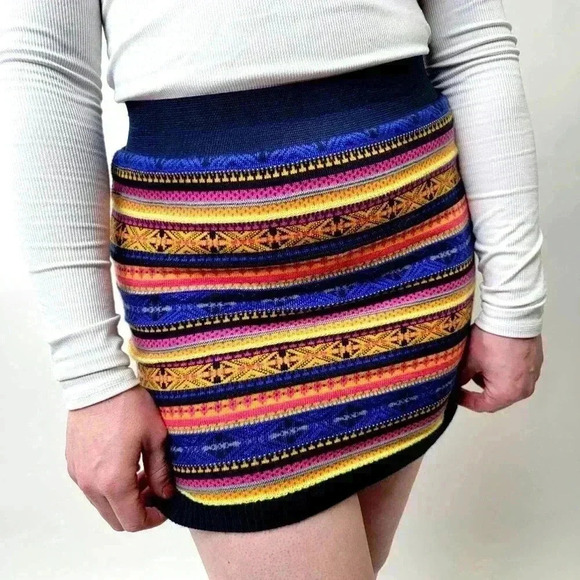 Mudd Fair Isle - Striped Mini Skirt - Small - Picture 1 of 6